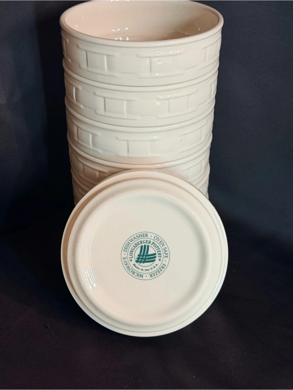 Longaberger Pottery Stackable (One)Six inch Bowl (5 available) EUC Vintage